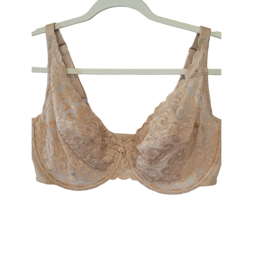 Wacoal Womens‎ Beige Lace Underwire Bra 40DD Adjustable Strap